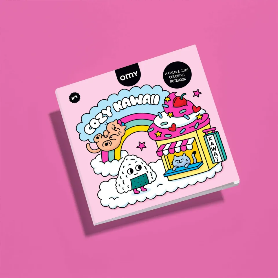 OMY Cozy Art Kawaii malebog 28 sider hygge