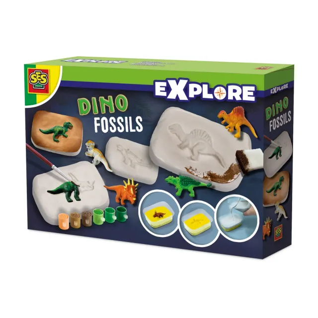 SES Creative Dino fossiler støbesæt gips maling