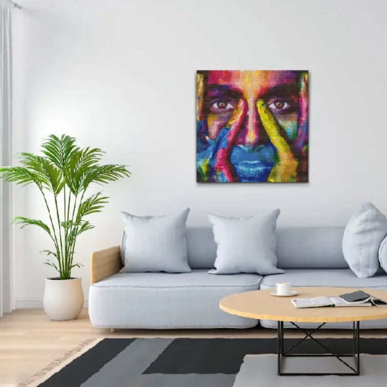 Road2Art Farverigt Ansigt diamond paint 50x50 cm runde