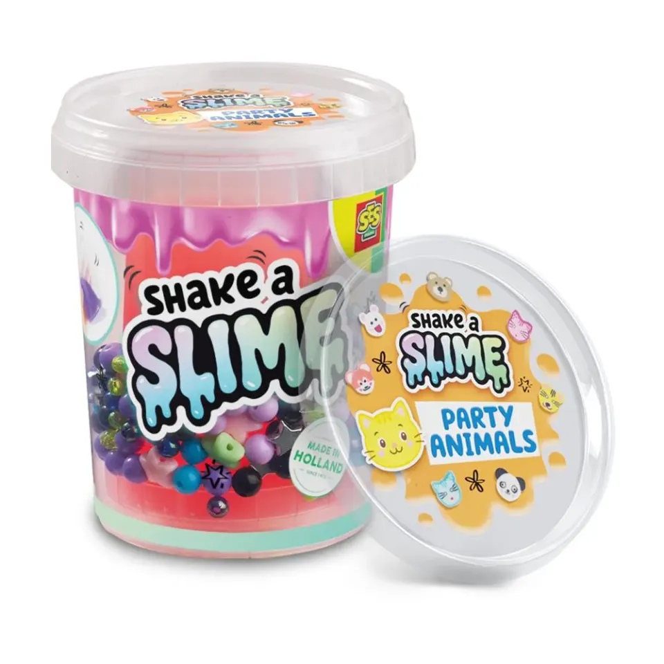 SES Creative Shake-a-Slime Party Animals slim 200 g med perler
