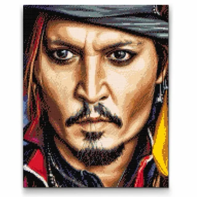 Road2Art Johnny Depp diamond paint 30x40 cm runde