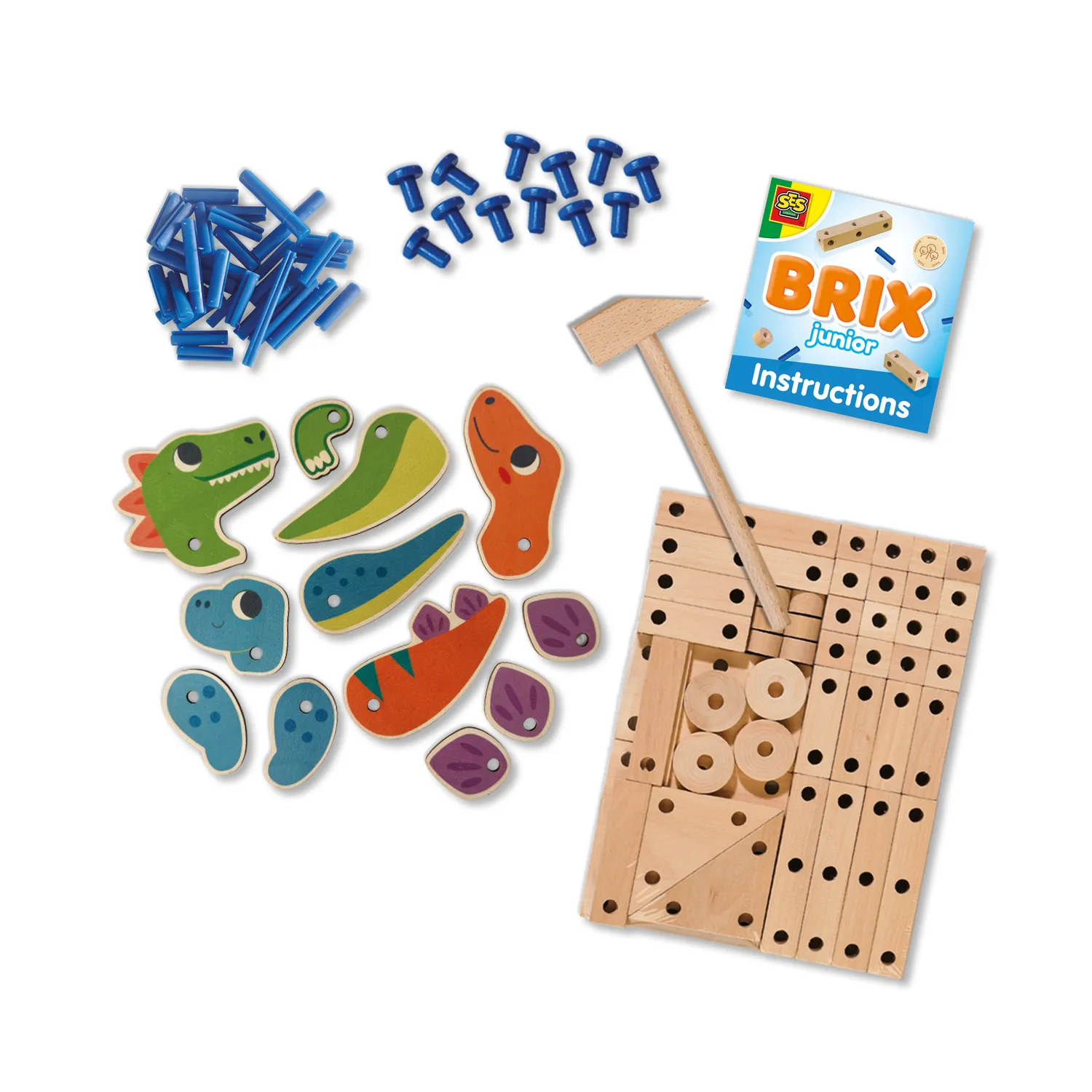 SES Creative Brix Junior dino byggesæt træ 46 dele 3 dinoer