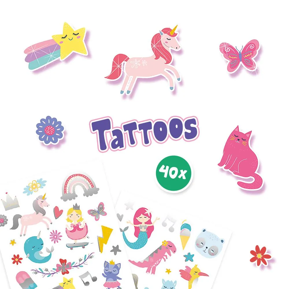 SES Creative Sprookjes tatoveringer 40 stk metallic