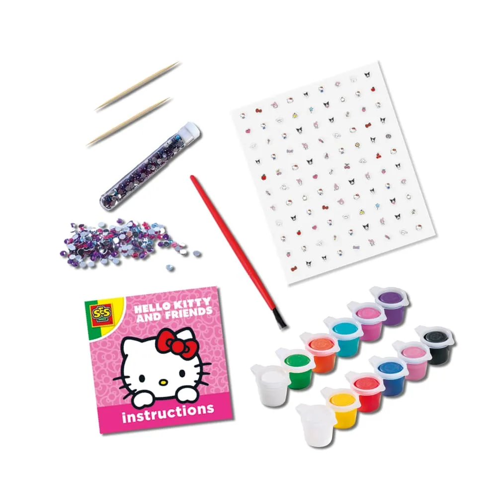 SES Hello Kitty Friends neglesæt 12 lakker stickers