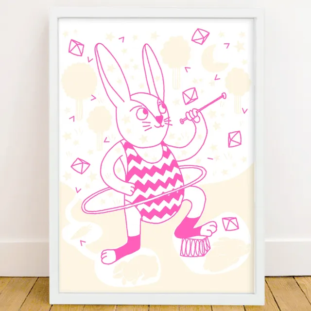 OMY Bunny plakat selvlysende kanin til børn