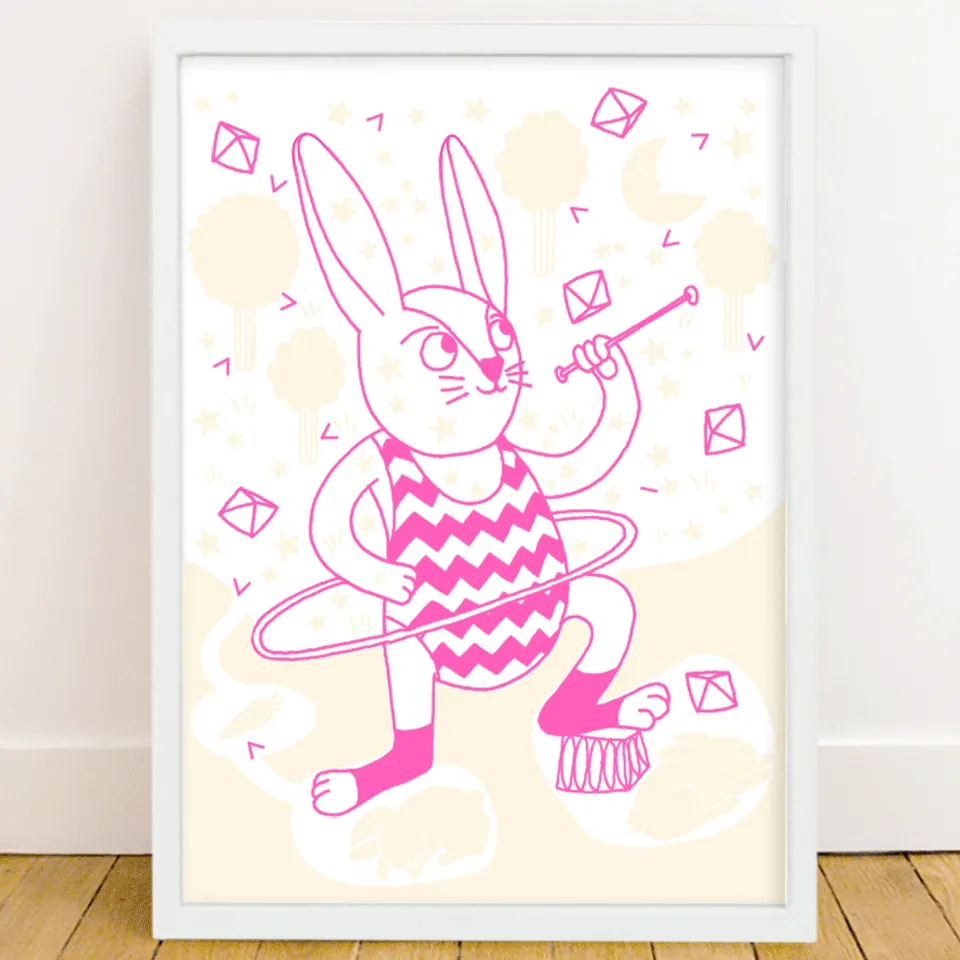 OMY Bunny plakat selvlysende kanin til børn