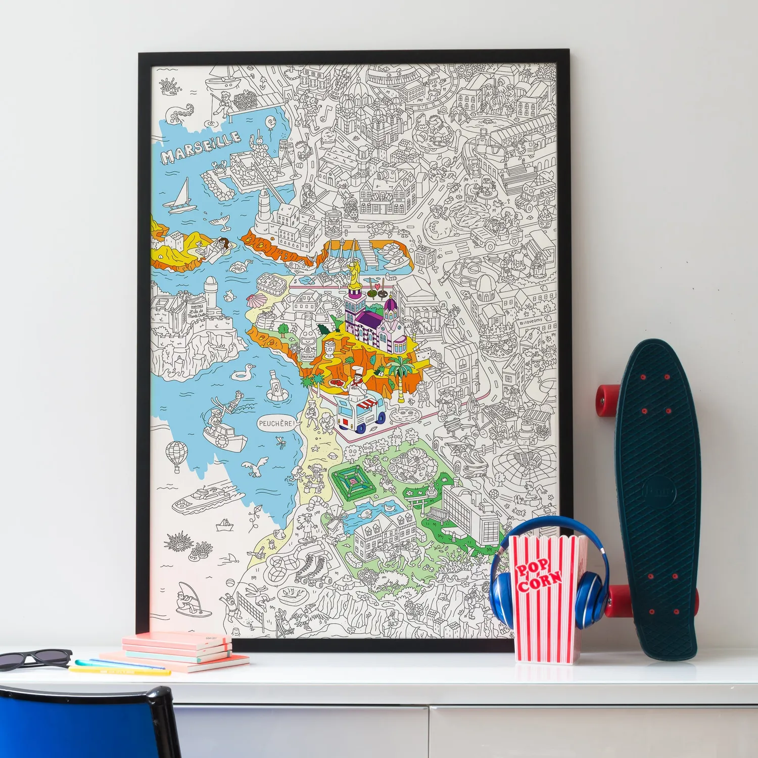 OMY Marseille kæmpeplakat til farvelægning
