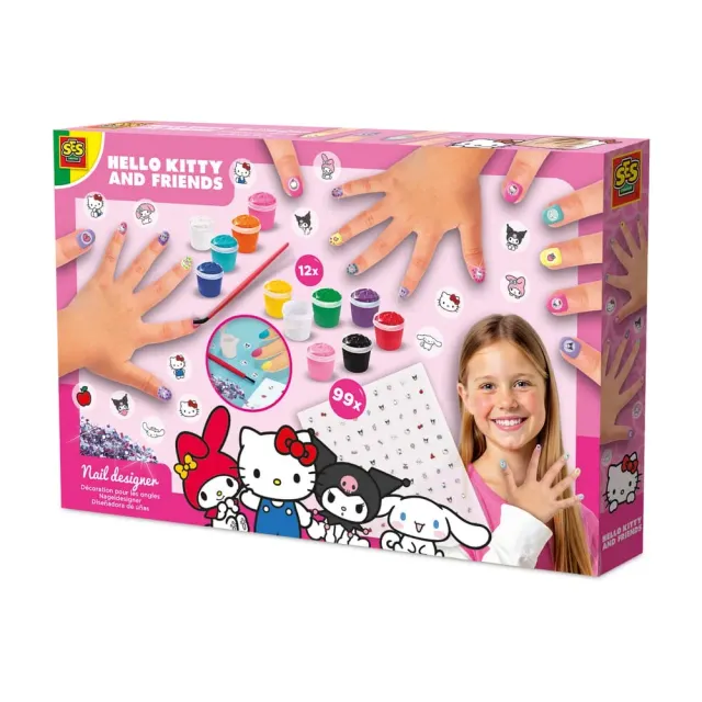 SES Hello Kitty Friends neglesæt 12 lakker stickers