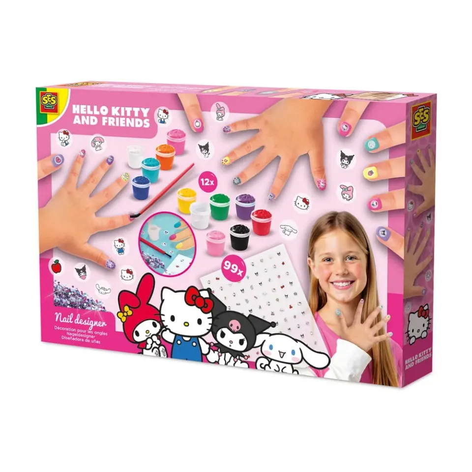 SES Hello Kitty Friends neglesæt 12 lakker stickers