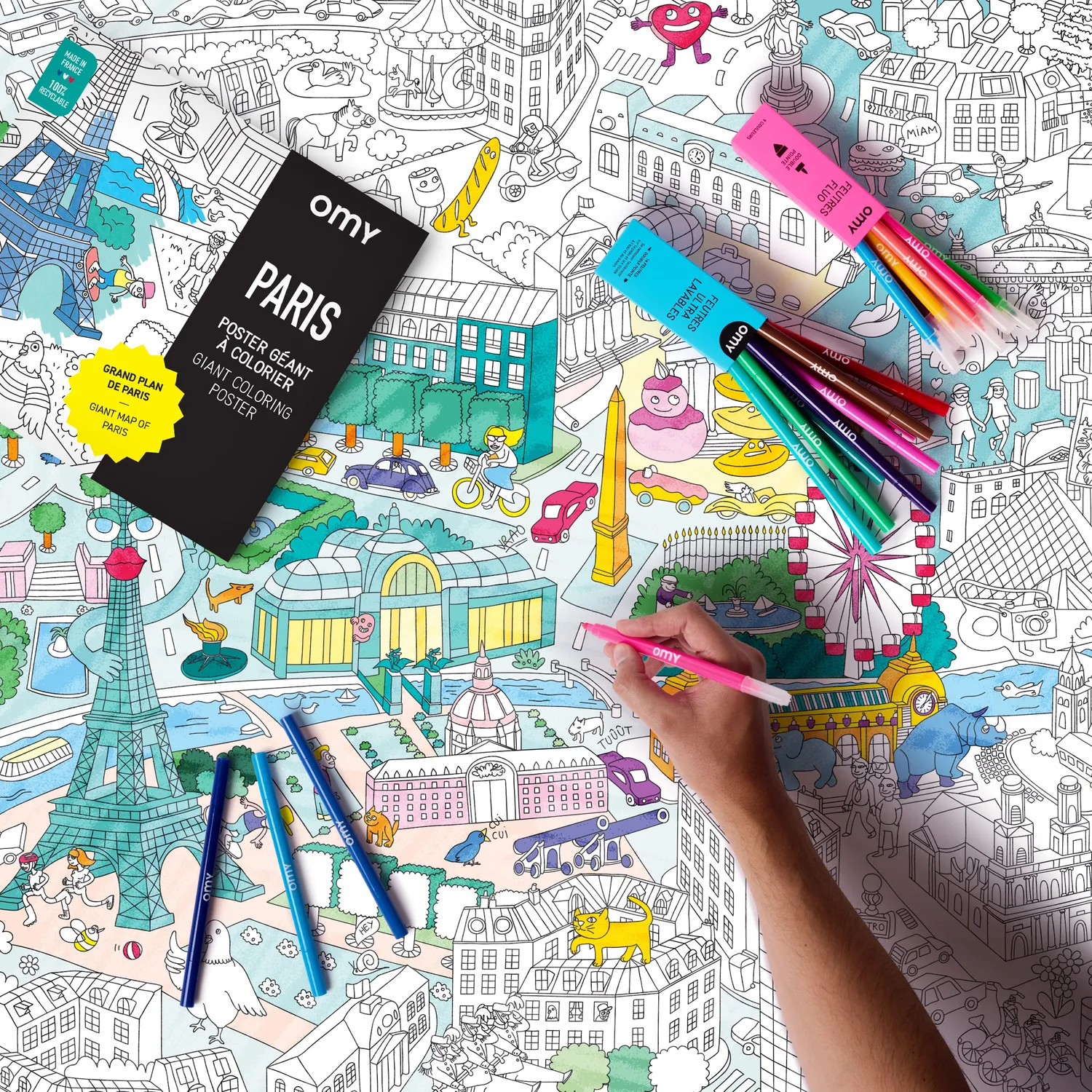 OMY Starter Box Paris startsæt plakat med tusser