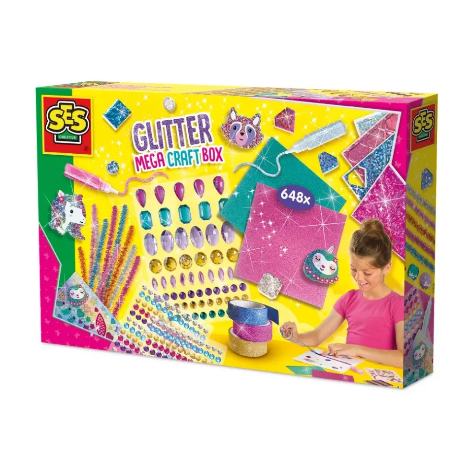 SES Creative Glitter Mega kreakasse stort sæt med glitter
