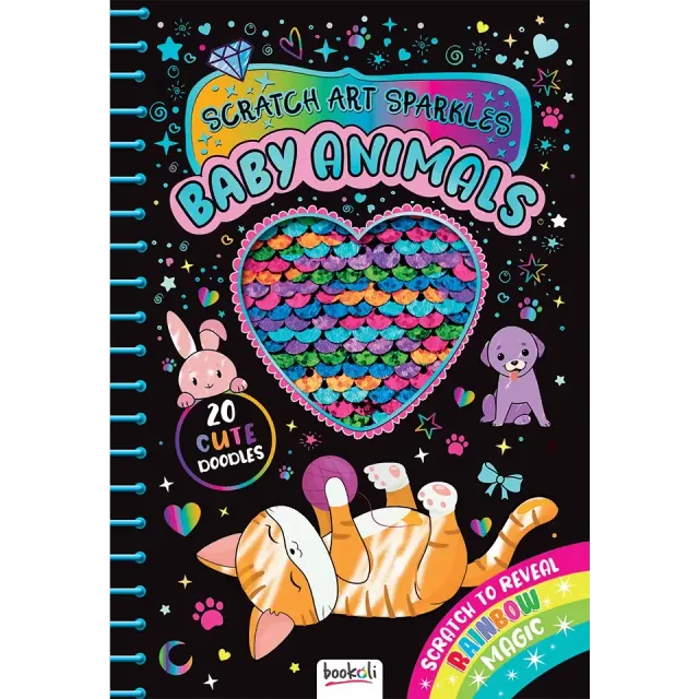 Decoden Magic Scratch Art Sparkles Baby Animals kradsebog dyr