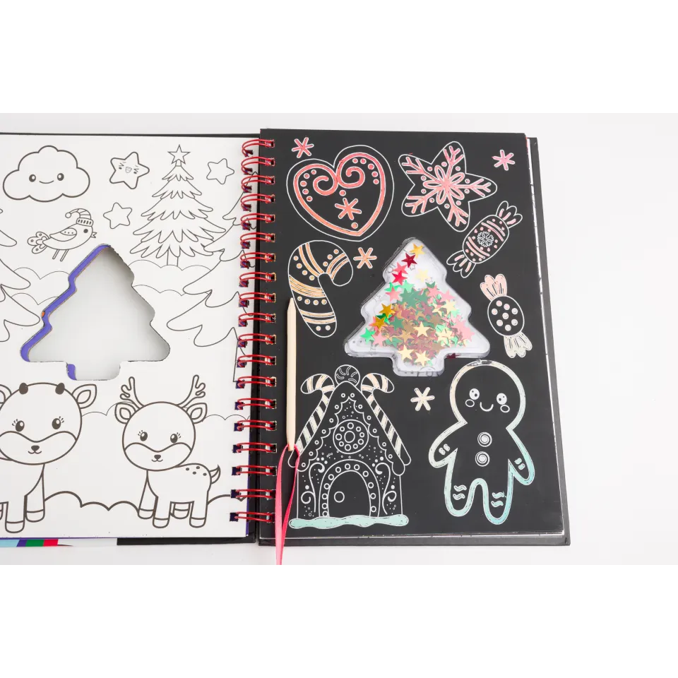 Decoden Magic Scratch Art Sparkles I Love Christmas kradsebog jul