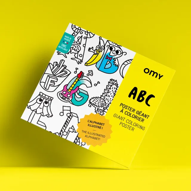 OMY ABC kæmpe maleplakat alfabet fra 3 år