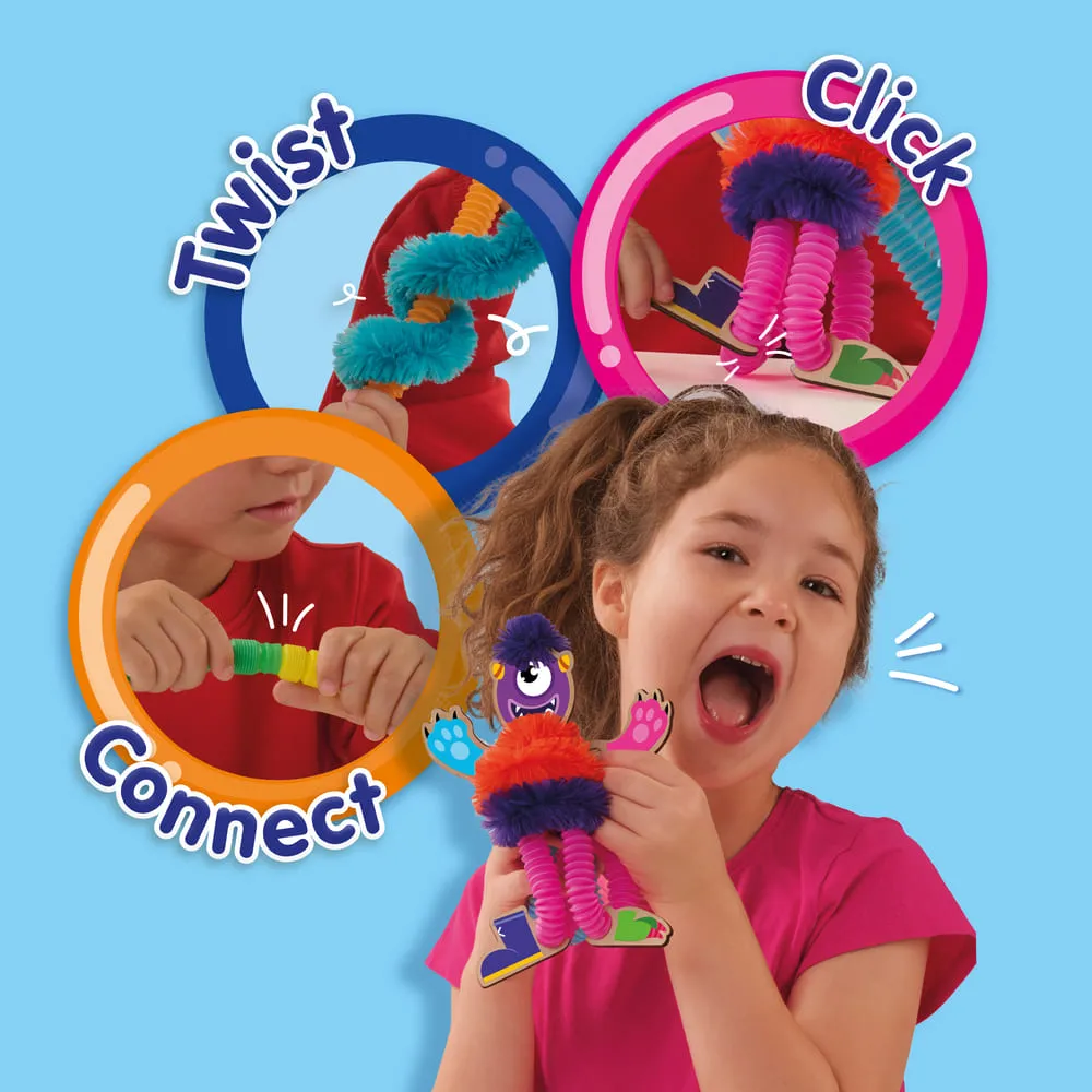 SES Creative Fuzzy Tubes kreasæt 6 farver med trædele