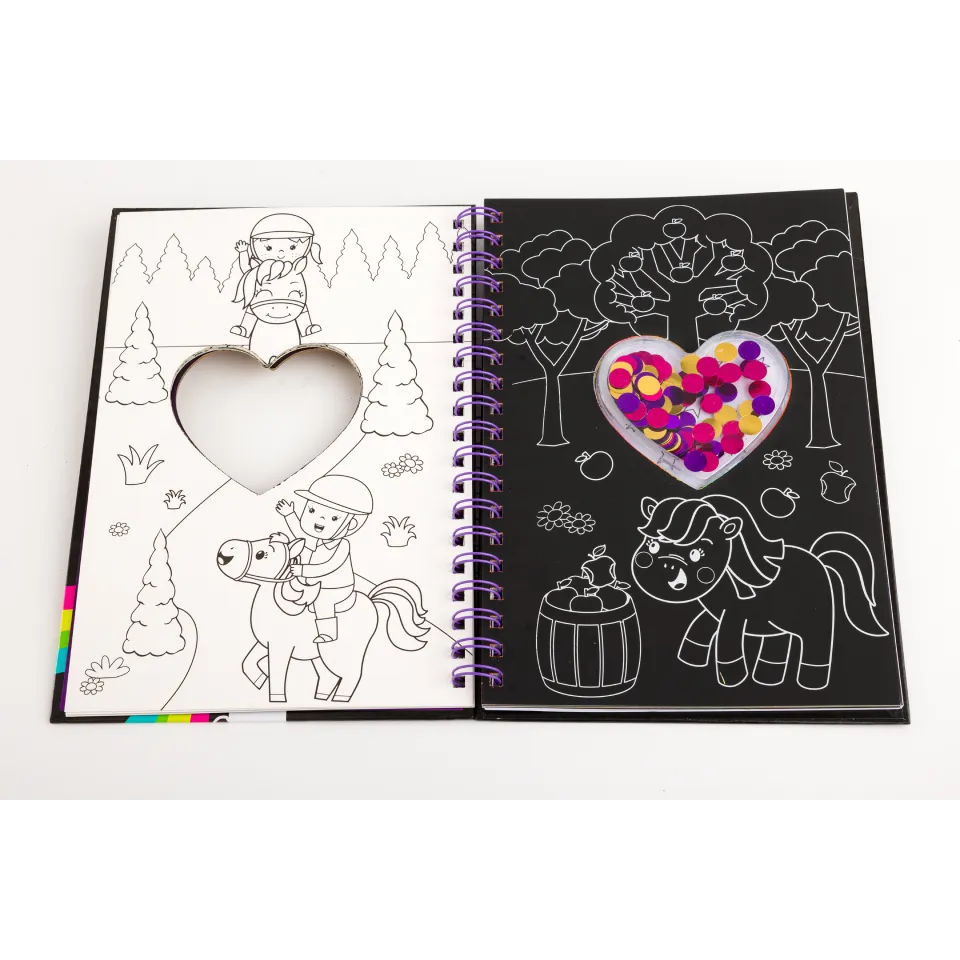 Decoden Magic Scratch Art Sparkles Ponies kradsebog med pailletter