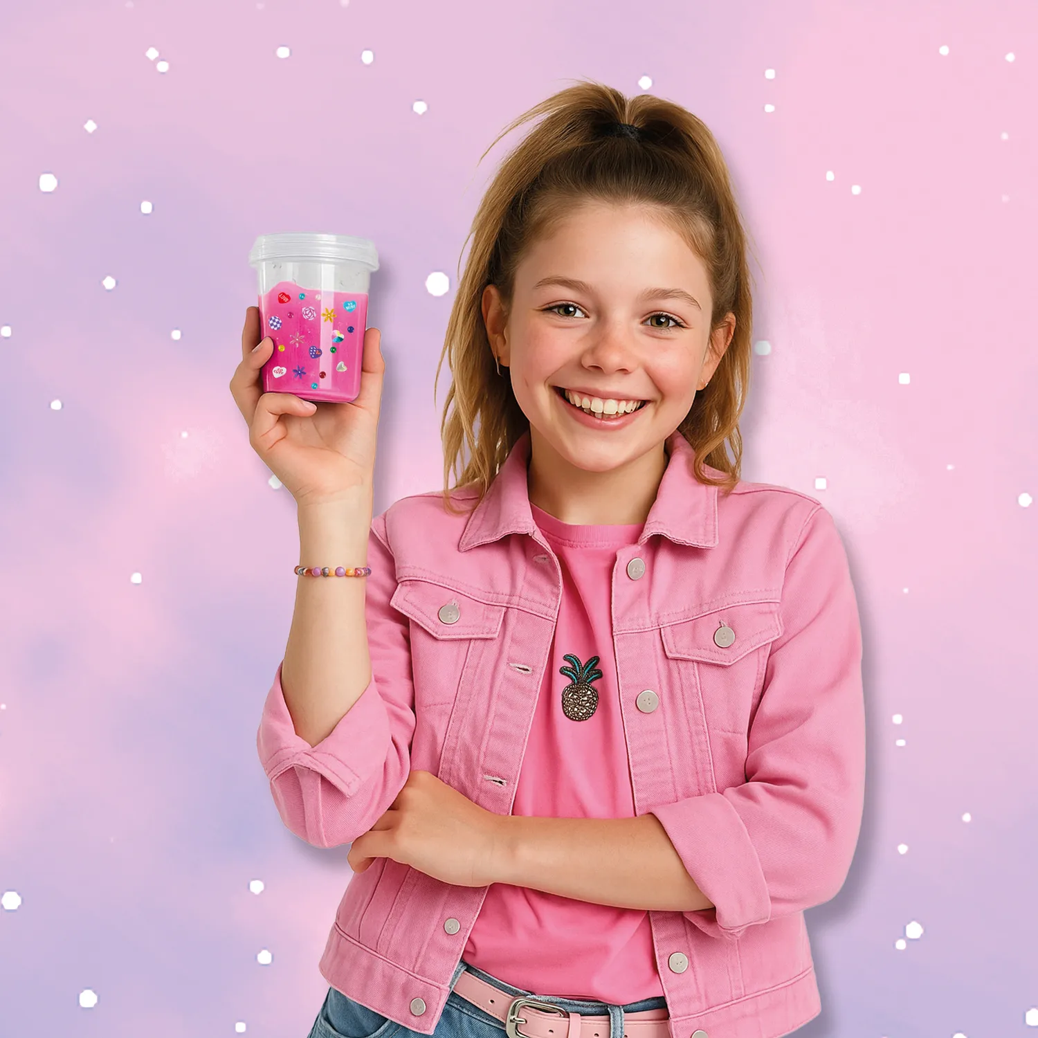 SES Creative Shake-a-Slime Love Story slim 200 g lyserød