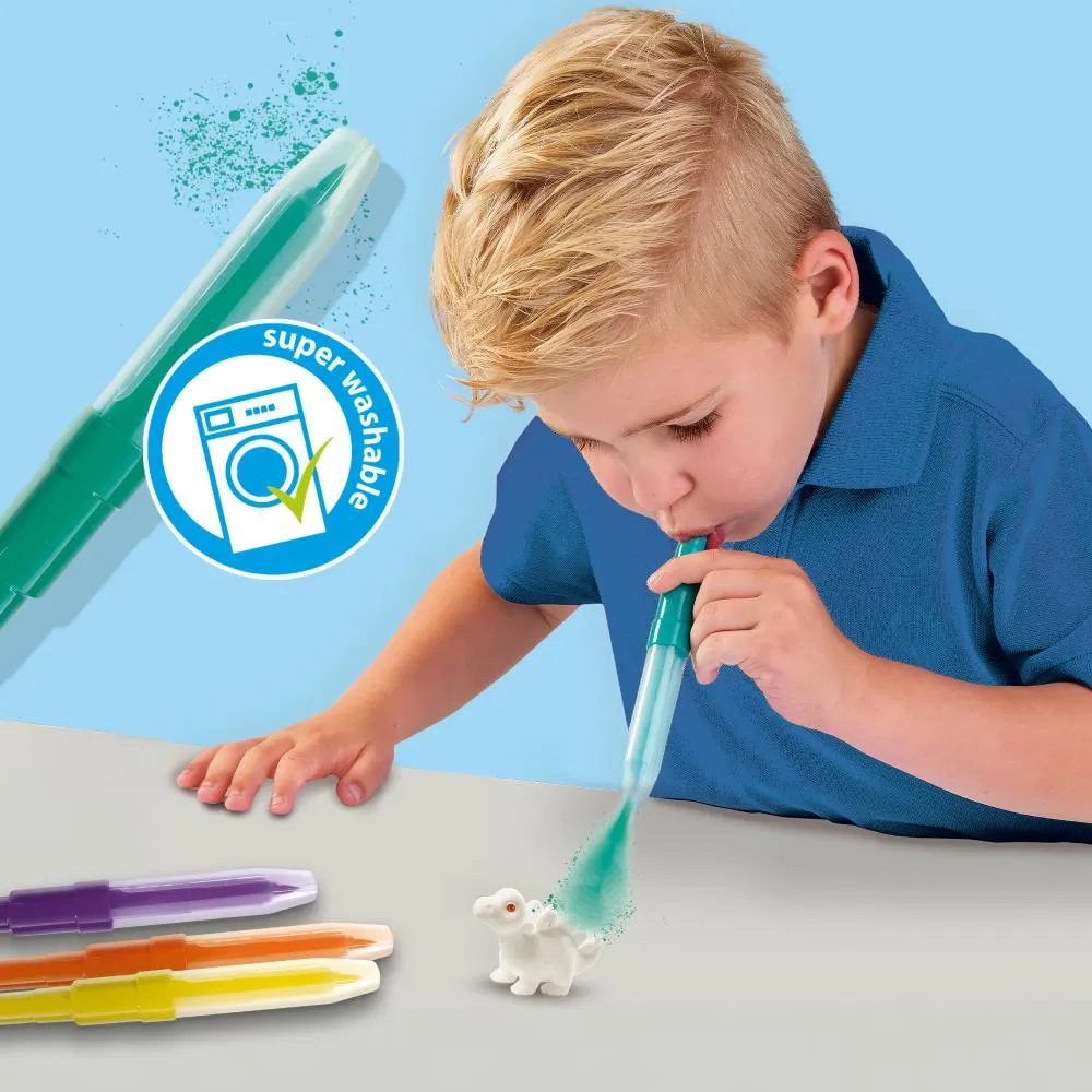 SES Creative Blow Airbrush blæsepenne dinosaurer 3 stk vaskbar