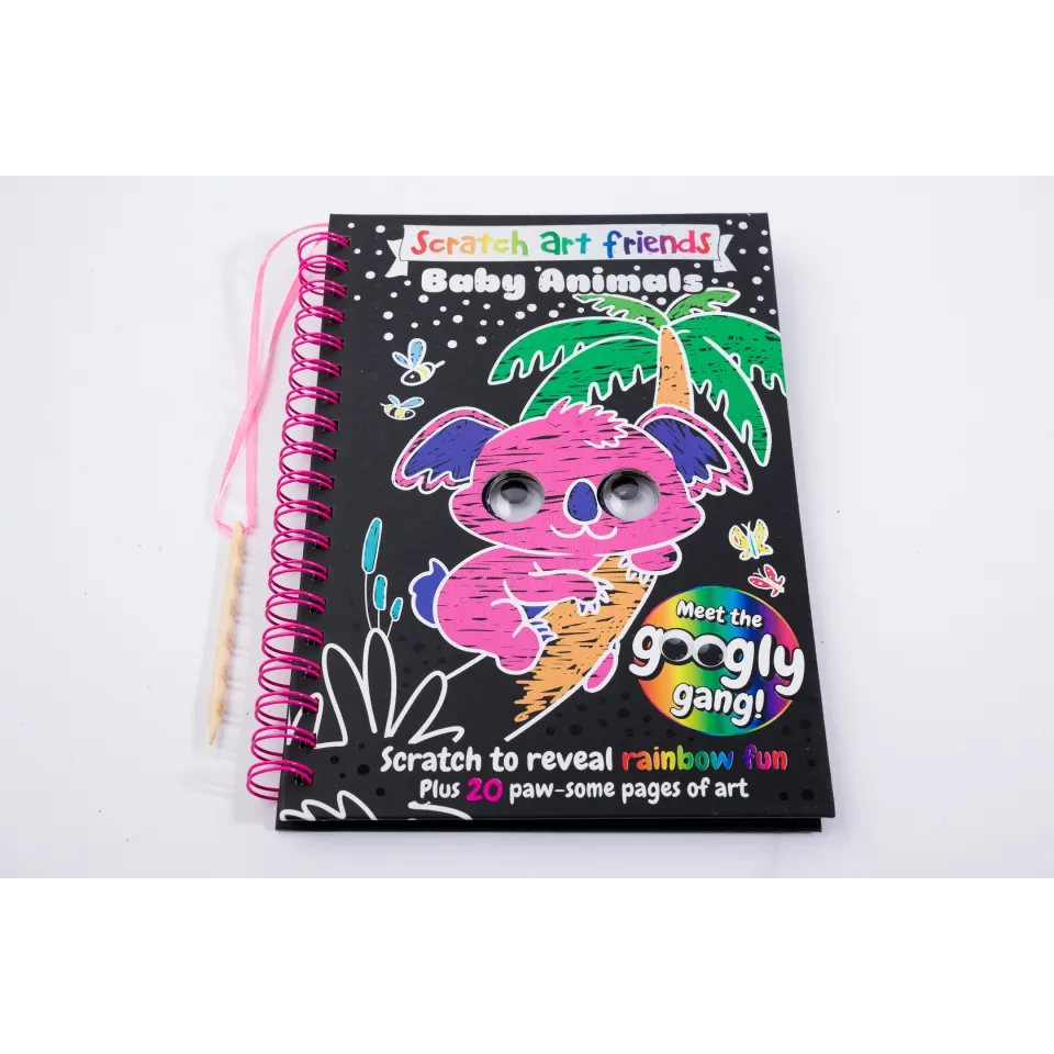 Decoden Magic Scratch Art Friends Baby Animals skrabebog