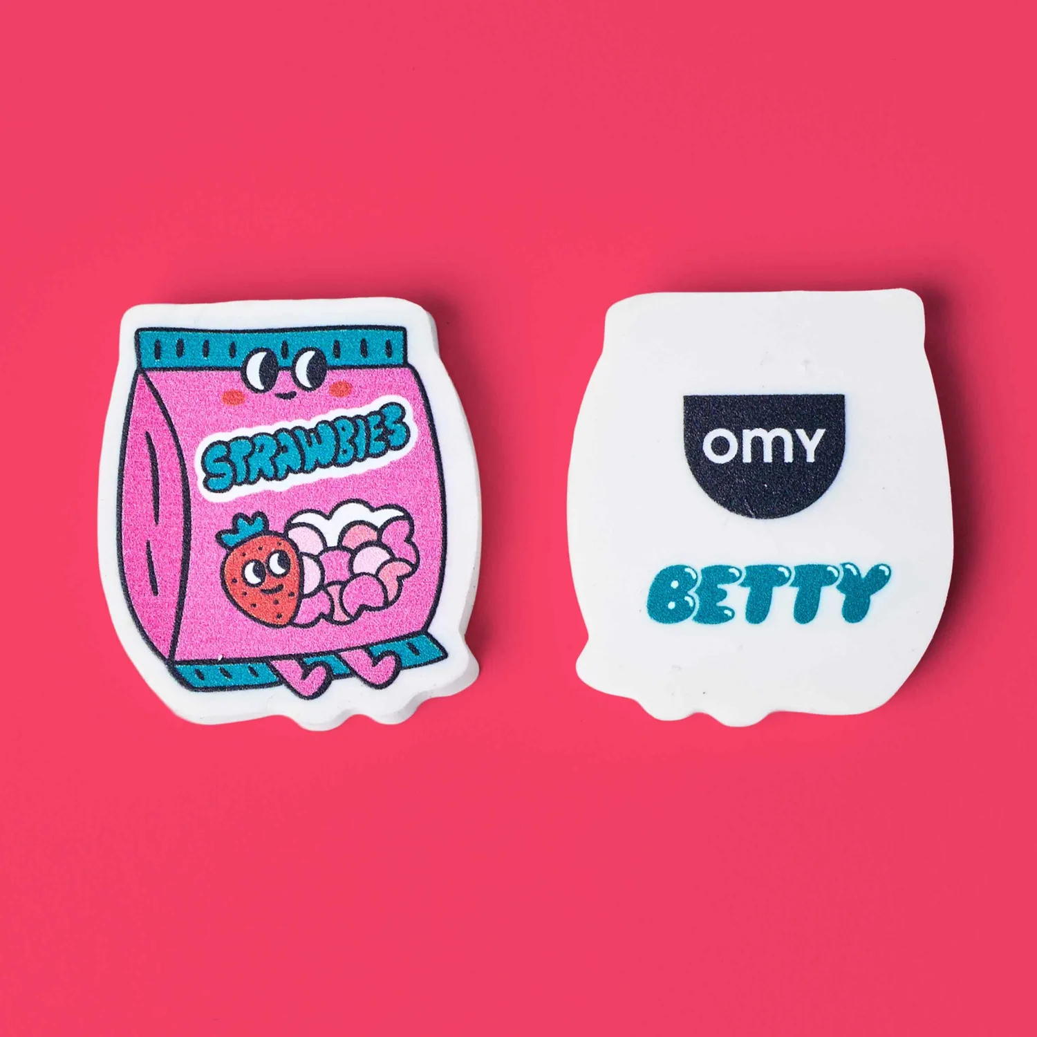 OMY Eraser Buddies Betty viskelæder jordbær