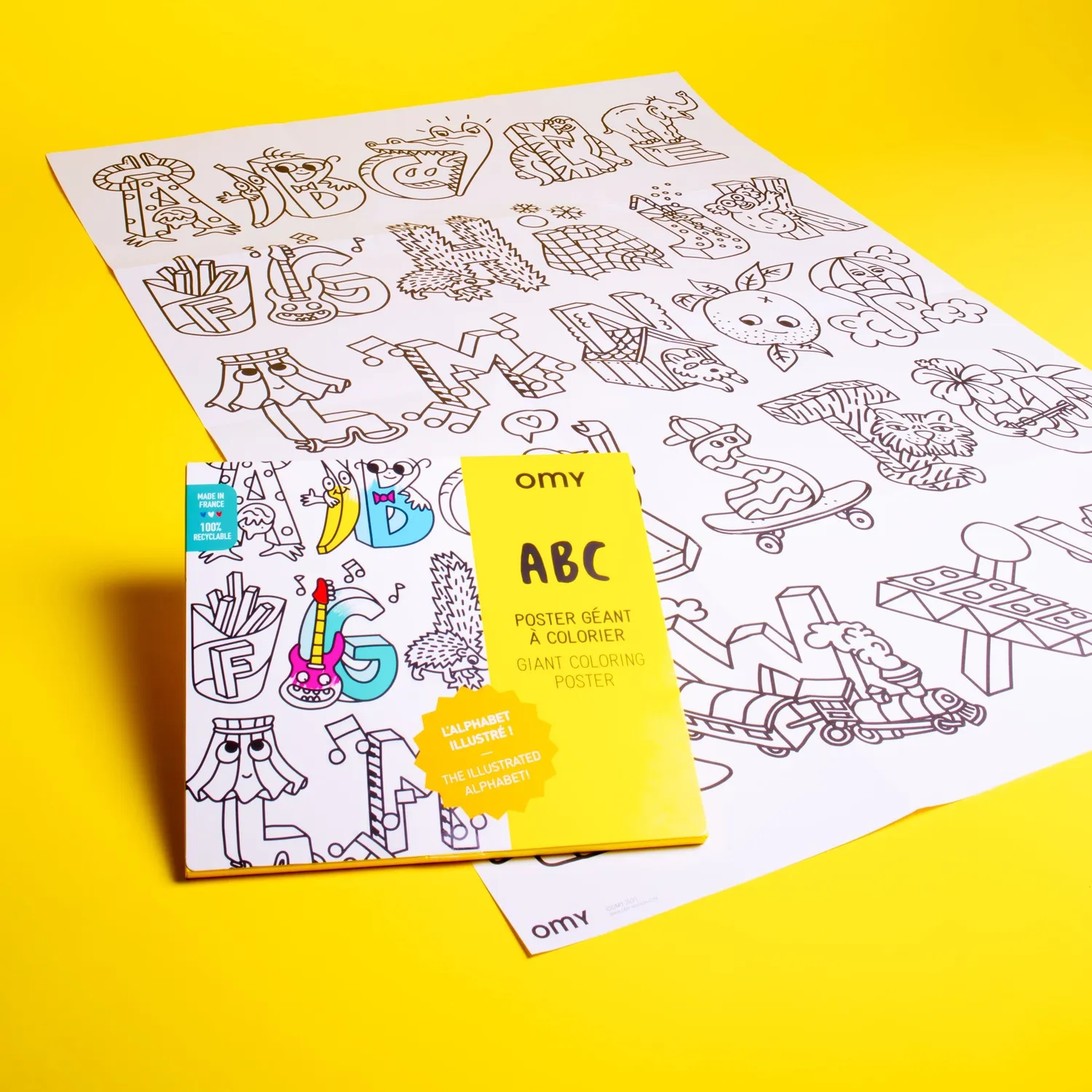OMY ABC kæmpe maleplakat alfabet fra 3 år