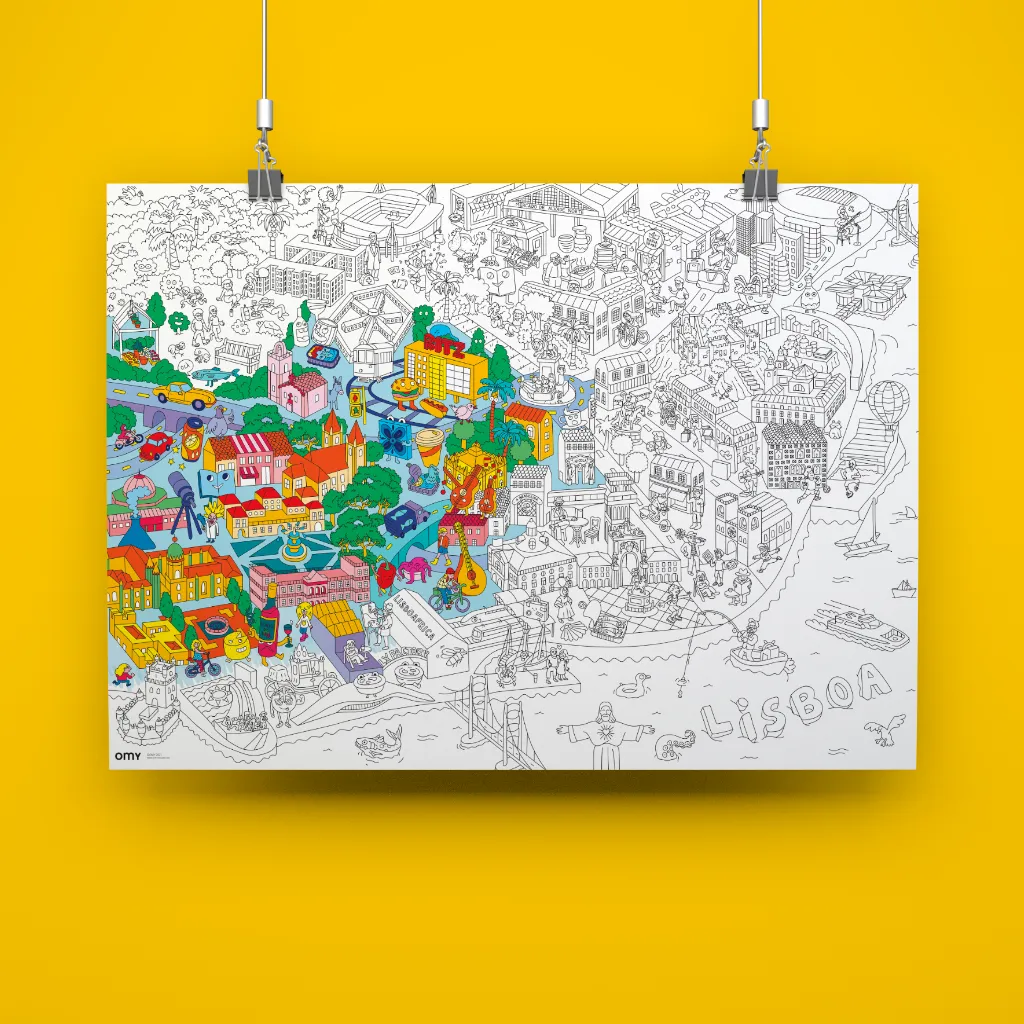 OMY Lissabon kæmpeplakat til farvelægning
