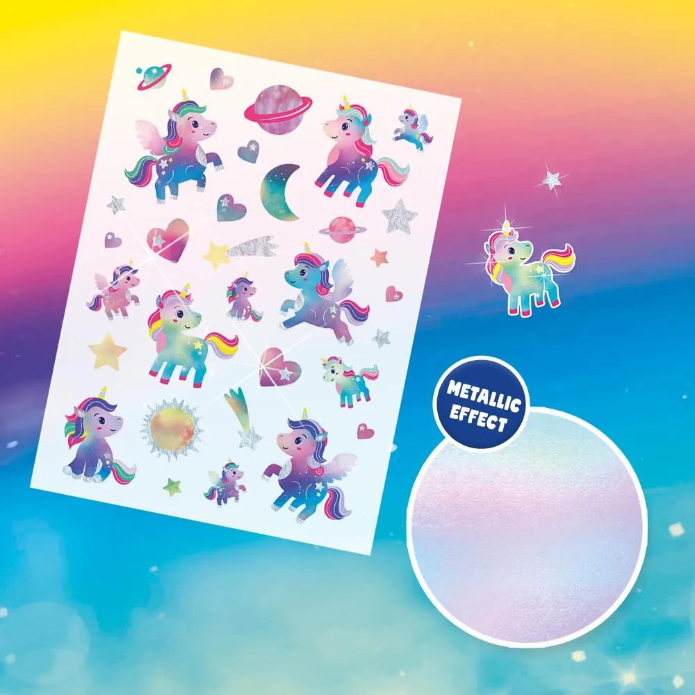 SES Creative Galaxy tatoveringer enhjørning 32 stk glitter