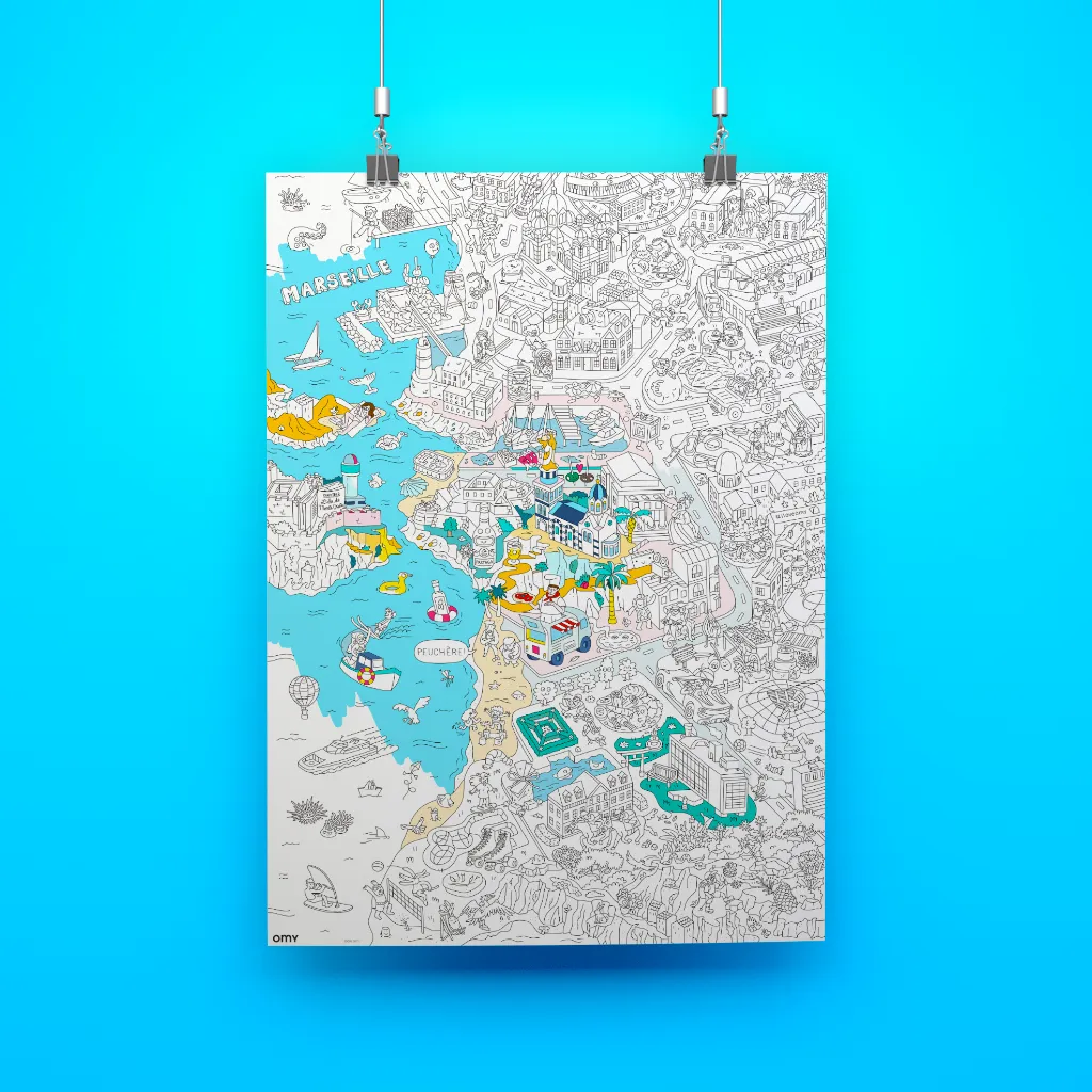 OMY Marseille kæmpeplakat til farvelægning