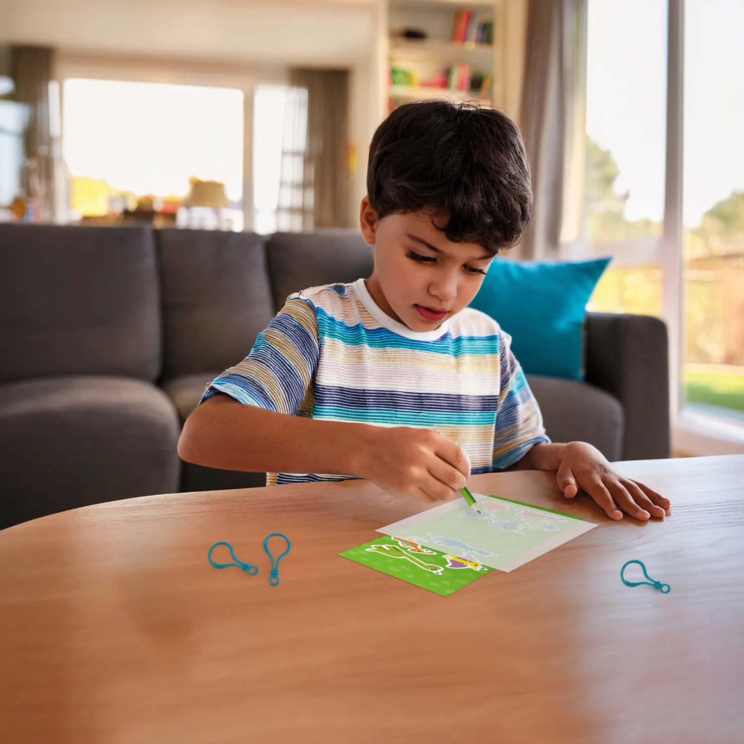 SES Creative Krympeplast Dino nøgleringe sæt fra 5 år