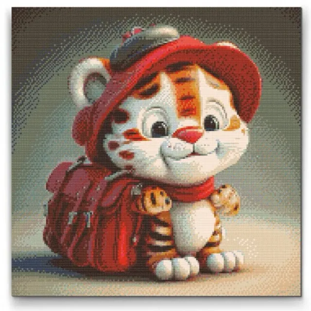 Road2Art Lille Tiger diamond painting 50x50 cm runde