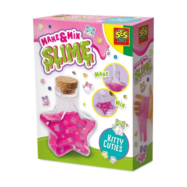 SES Creative Make Mix Slime Kitty Cuties lyserød