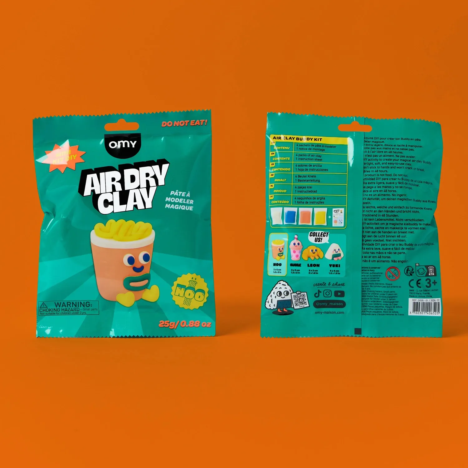 OMY Air Dry Clay modellervoks 4 kits figurer