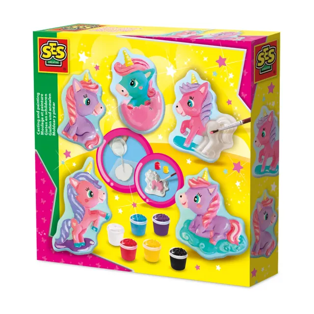 SES Creative Baby Unicorns støb-og-mal gipssæt 6 farver