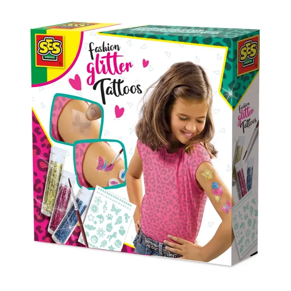 SES Creative Fashion glittertatoveringer 3 farver