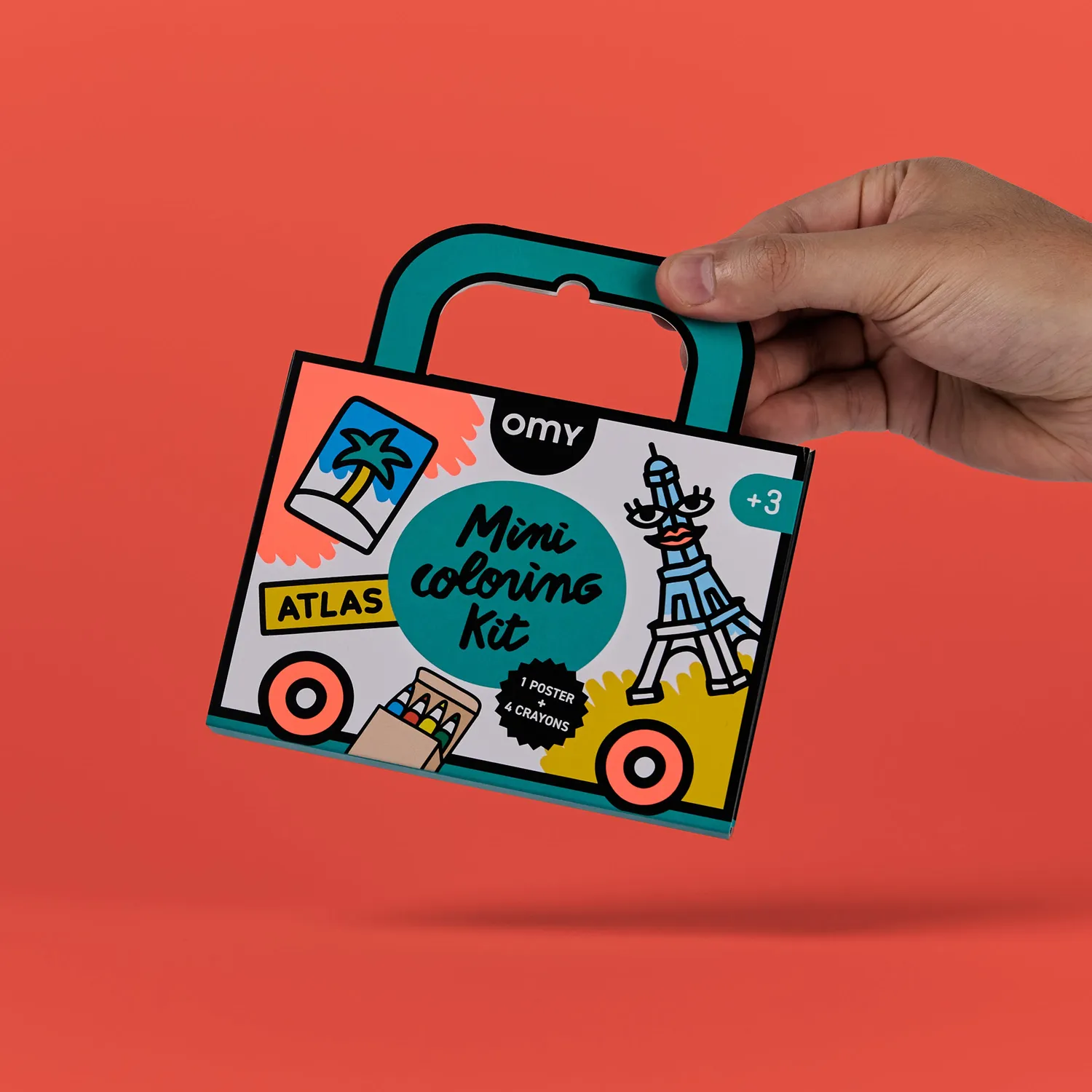 OMY Mini Coloring Kit Atlas maleæske 4 farver