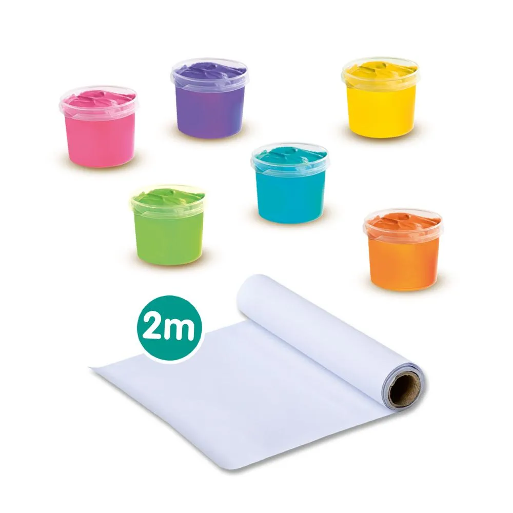 SES Creative fingermaling 6x110 ml med papir 2 m