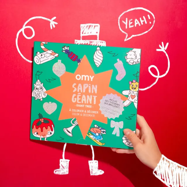 OMY Sapin Géant maleplakat juletræ med stickers