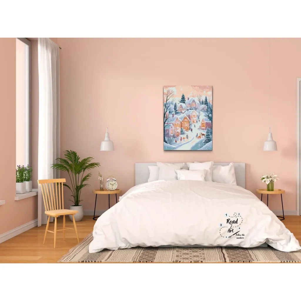 Road2Art Vinterlandsby diamond paint 40x50 cm runde