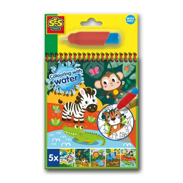 SES Creative malebog med vand safari vandstift