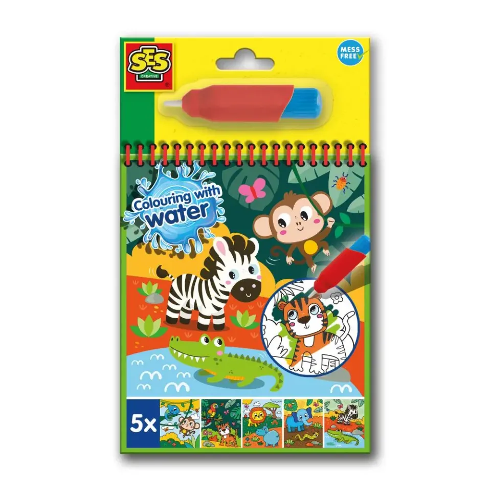 SES Creative malebog med vand safari vandstift