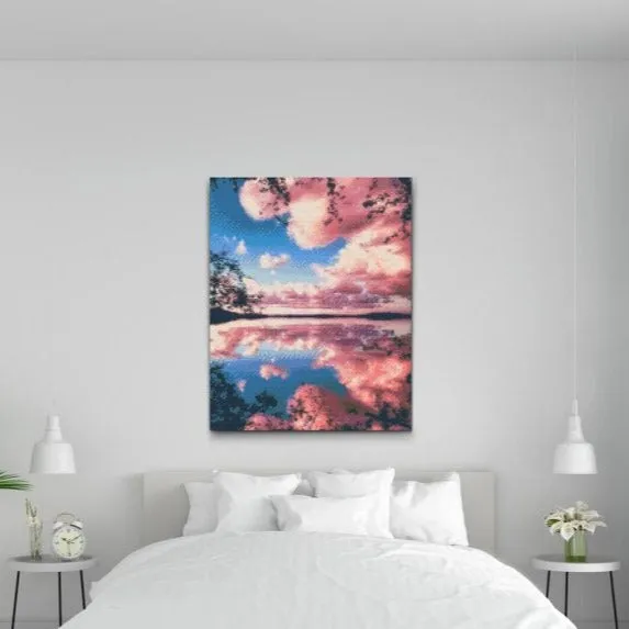 Road2Art Lyserød Himmel diamond painting 30x40 cm runde 5D