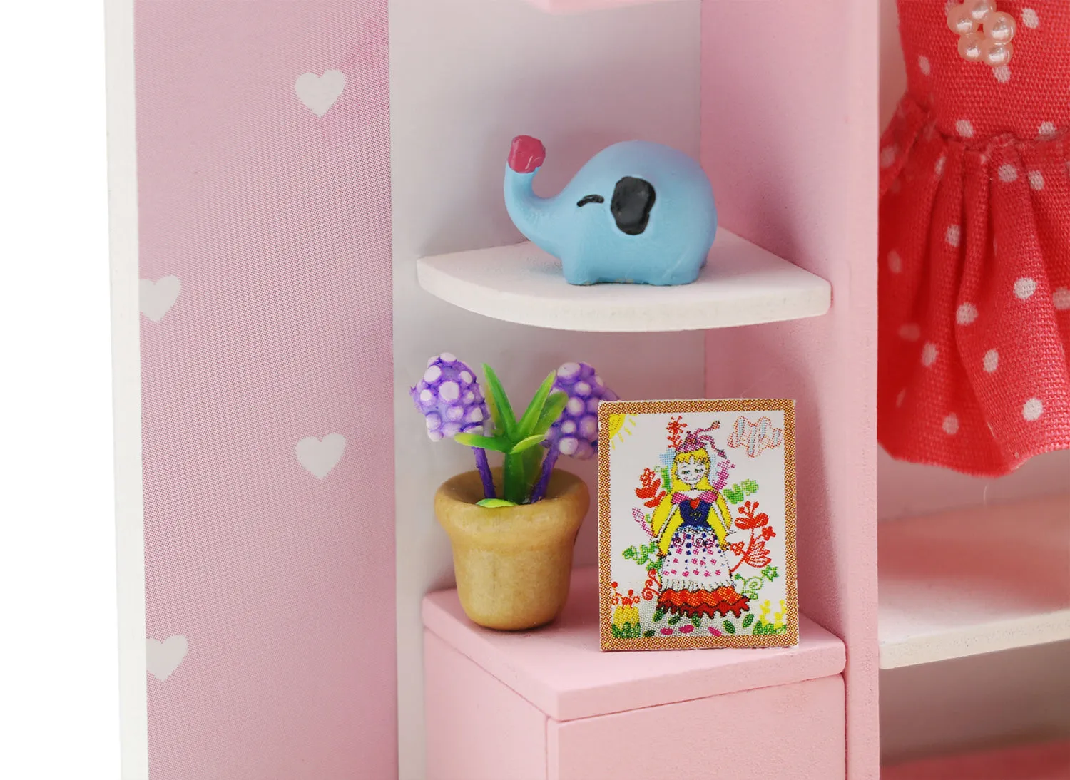 Craftsy Garderobe miniature diorama DIY 13 cm med LED-lys