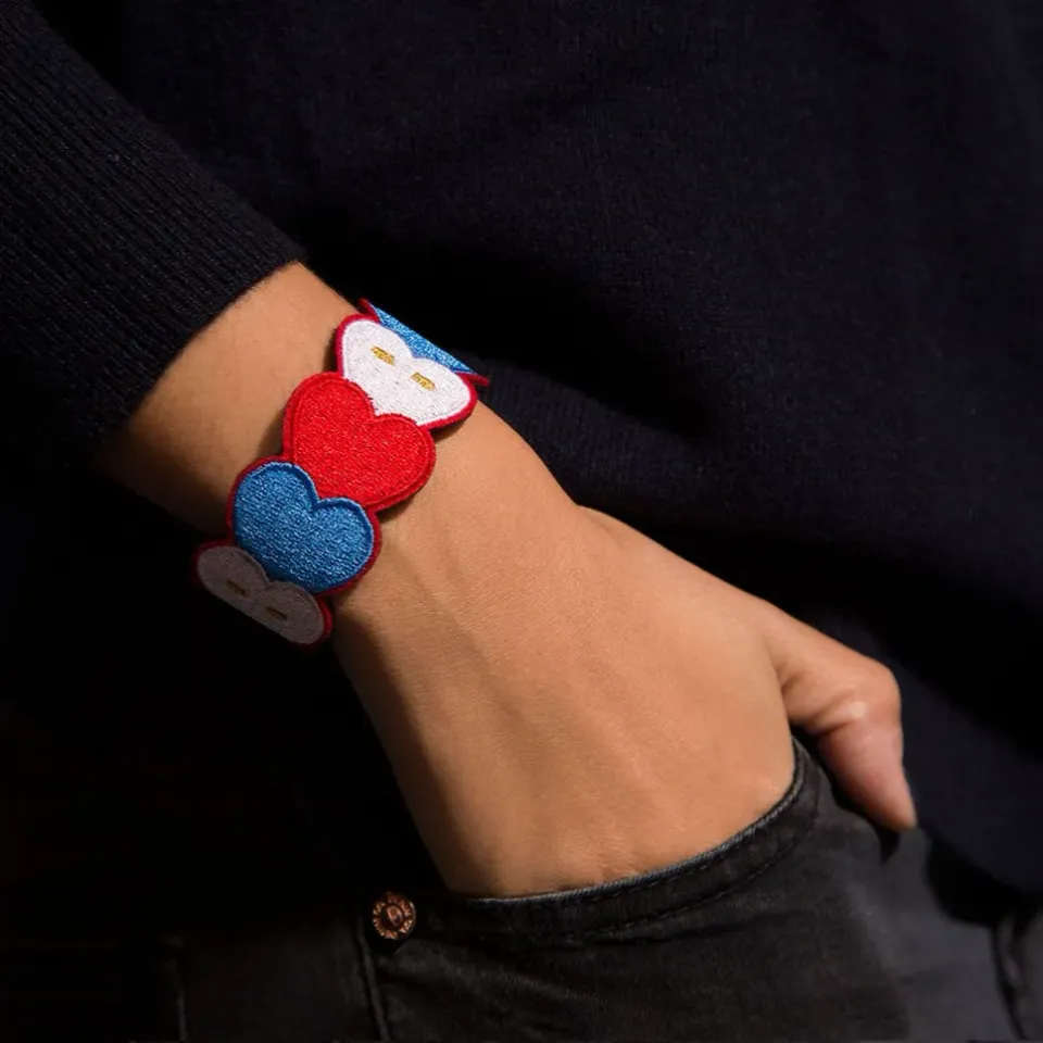 OMY Amour Tricolore armbånd broderet