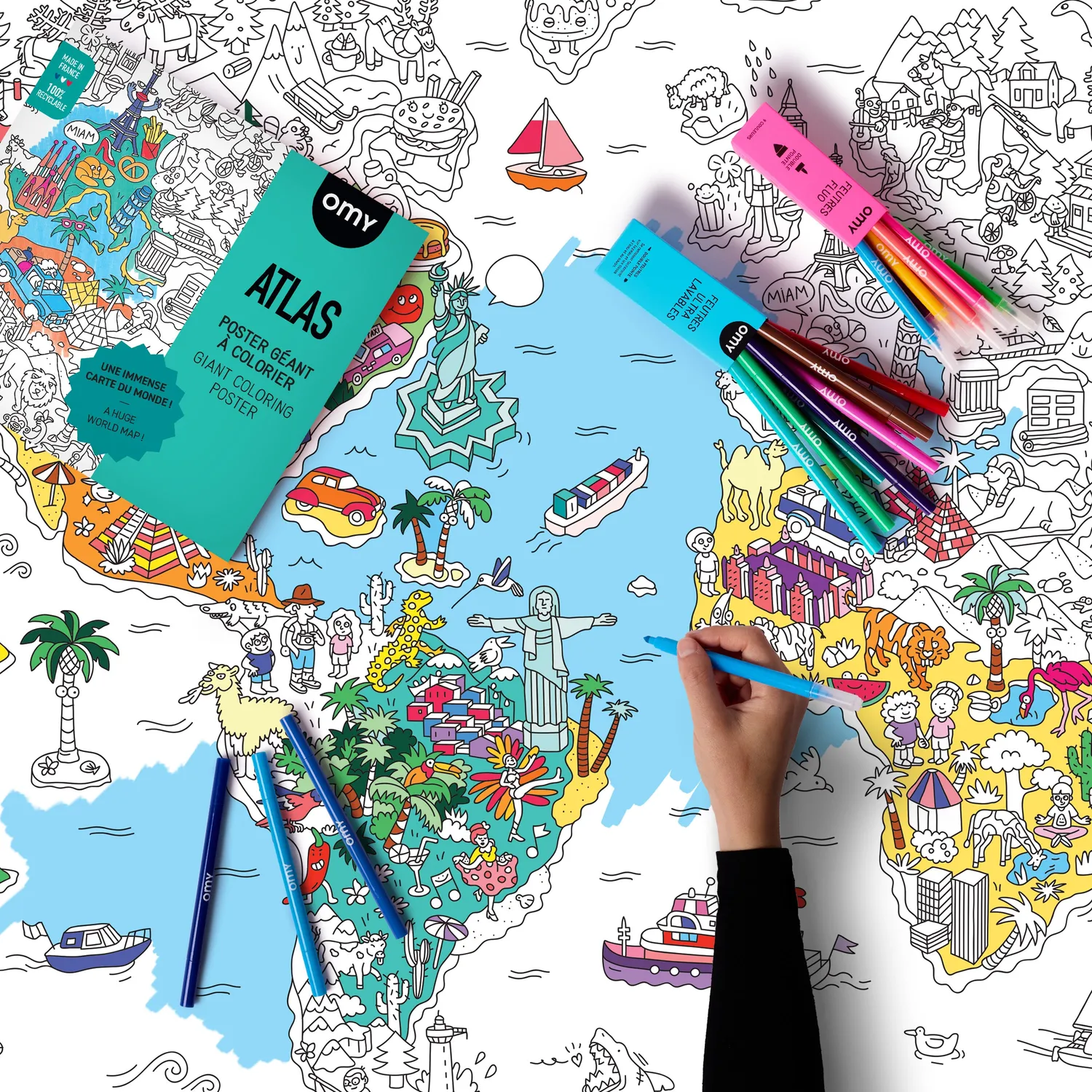 OMY Starter Box Atlas farvesæt plakat+tuscher