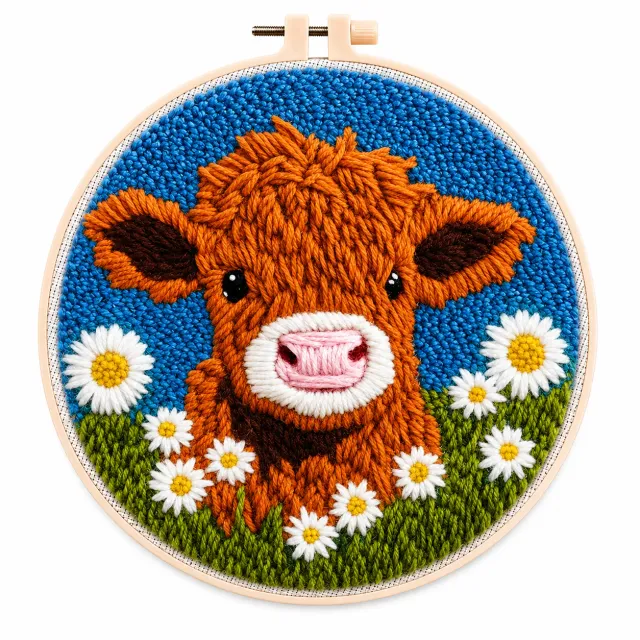 craftsy.dk Punch Needle Lille Kalv broderisæt 20 cm kalv