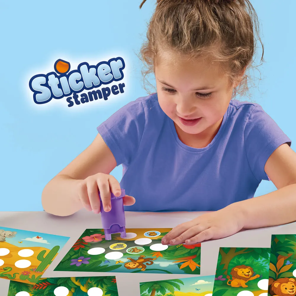 SES Creative Sticker Stamper Jungledyr klistermærkesæt 160 stk