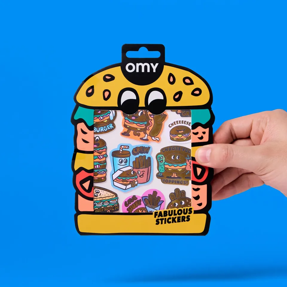 OMY Big Burger klistermærker med guld