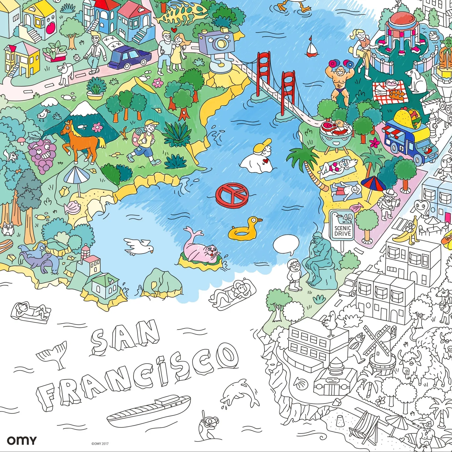 OMY San Francisco kæmpe maleplakat bymotiv