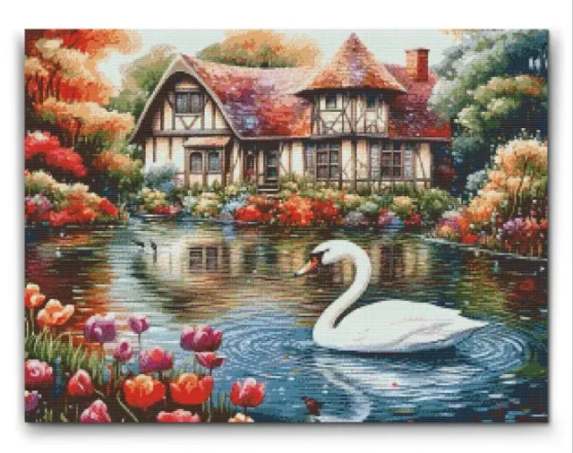 Road2Art Svane ved Hytten diamant painting 5D