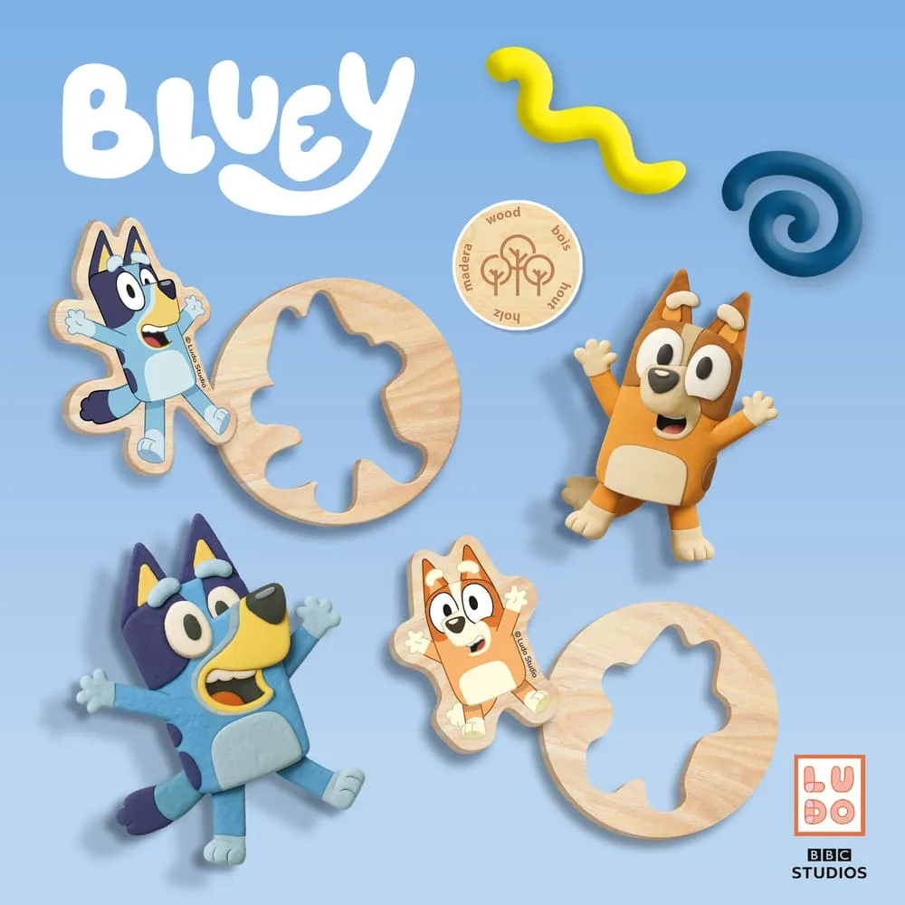 SES Creative Bluey modellervoks mega sæt 5x90 g med træværktøj